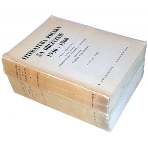 TERLECKI - LITERATURA POLSKA NA OBCZYŹNIE 1940-1960. T. 1-2 [completo in 2 volumi] Londra 1964-1965