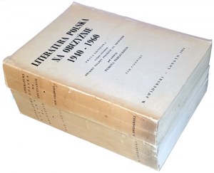 TERLECKI - LITERATURA POLSKA NA OBCZYŹNIE 1940-1960. T. 1-2 [komplett in 2 Bänden] London 1964-1965