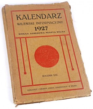 CALENDRIER D'INFORMATION VILLAnSKY 1927 Carnet d'adresses de la ville de Vilnius