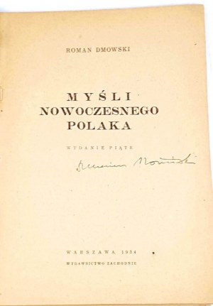 DMOWSKI - MYŚLI NOWOCZESNEGO POLAKA conspiracy edition, 1943