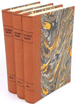 EURYPIDES TRAGEDYE vols. 1-3 [complete in 3 vols.] Dedication by Jan Kasprowicz!