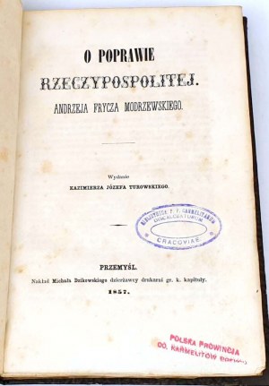 FRYCZ- MODRZEWSKI - O POPRAWIE RZECZYPOSPOLITEJ 1857