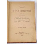 SIENKIEWICZ - PISMA HENRYKA SIENKIEWICZA 4wol. 1883, rilegato da M.H. Szeinfeld, Introligatore a Sieradz.