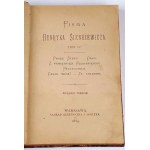 SIENKIEWICZ - PISMA HENRYKA SIENKIEWICZA 4wol. 1883, viazané M.H. Szeinfeld, Introligator in Sieradz.
