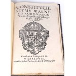 CONSTITUTION DE LA SEJM DE MARCHE, à Varsovie, en l'an MDCXXVII Le 23 novembre