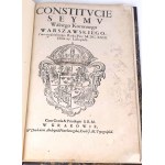 CONSTITUTION OF THE WALKING CORONNAL SEYM, in Warsaw in the Year MDCXXIX On November 27.