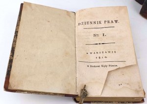 DZIENNIK PRAW XIESTWA WARSZAWSKIEGO Bd. 1-4 [vollständig in 4 Bänden] Nr. 1-48. Warschau 1807-1812