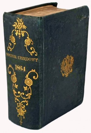 OFFICIAL YEARBOOK OF THE KINGDOM OF POLAND. for the year 1864. binding with the eagle of the Polish Kingdom