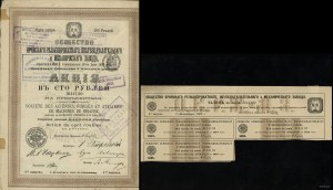 Rusko, 1 akcie za 100 rublů, 1889, Petrohrad