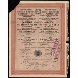 Poland, stock for 1,000 rubles, 1910, Lodz