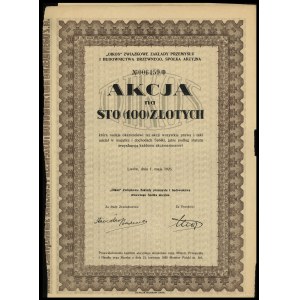 Polsko, 1 akcie za 100 zlotých, 1.5.1926, Lvov