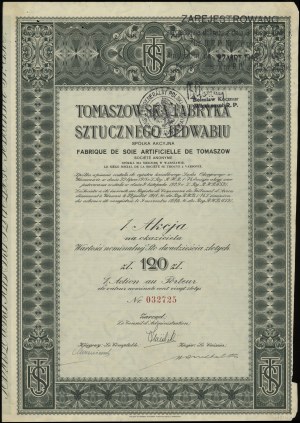 Poland, 1 share for 120 zlotys, 1936, Warsaw