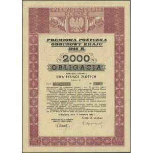 Polska powojenna (1944-1952), obligacja wartości imiennej 2.000 złotych, 15.04.1946