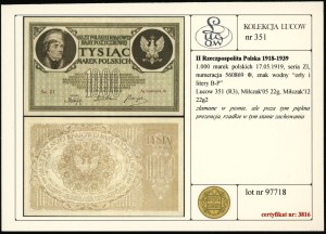 Poland, 1,000 Polish marks, 17.05.1919