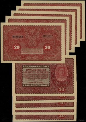 Poland, set: 10 x 20 Polish marks, 23.08.1919