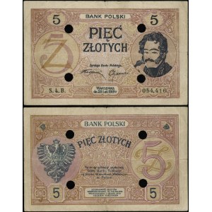 Pologne, falsification de 5 zlotys, 28.02.1919