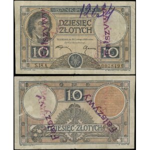 Polonia, falsificazione di 10 zloty, 28.02.1919