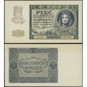 Pologne, 5 zlotys, 1.08.1941