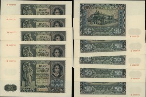 Poland, set: 10 x 50 zloty, 1.08.1941