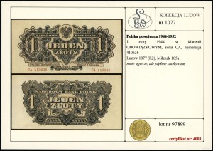 Polen, 1 Zloty, 1944