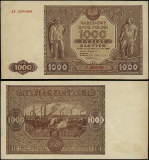 Pologne, 1.000 zloty polonais, 15.01.1946
