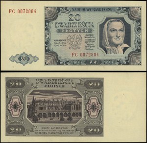 Pologne, 20 zloty, 1.07.1948