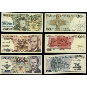 Poľsko, sada 3 bankoviek s pamätnými odtlačkami