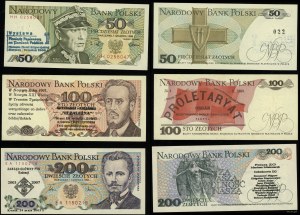 Poľsko, sada 3 bankoviek s pamätnými odtlačkami