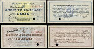 Poland, deposit revaluation voucher for 1,000 and 10,000 zlotys, 1982