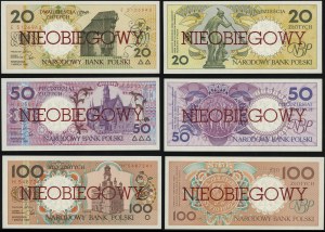 Polsko, sada oběžných bankovek Série polských měst,: 1, 2, 5, 10, 20, 50, 100, 200 a 500 zlotých, 1.03.1990