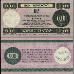 Pologne, bon de 10 cents, 1.10.1979