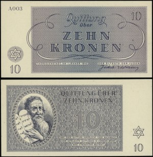 Terezínské ghetto v Čechách, 10 korun, 1.01.1943