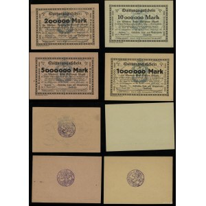 Pomerania, set of 4 vouchers, 21.08.1923