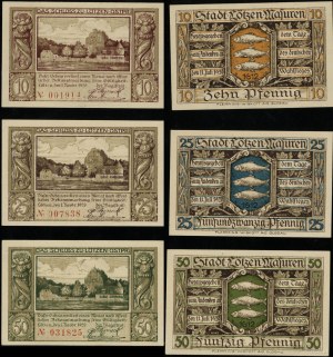 East Prussia, set: 10, 25 and 50 fenigs, 1.11.1920