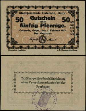East Prussia, 50 fenigs, 1.02.1917