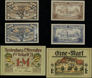 Prusy Wschodnie, zestaw 3 bonów, 1920-1921