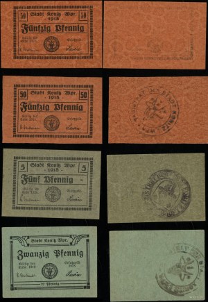 Prusy Zachodnie, zestaw 4 bonów, 1918-1920