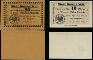 Prusy Zachodnie, zestaw: 10 i 50 fenigów, ważne od 15.03.1917 do 31.12.1918