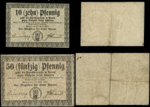 Prusse occidentale, set : 10 et 50 fenigs, 16.04.1917