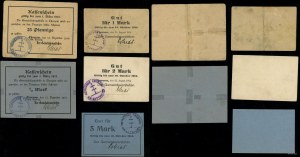 Sliezsko, súbor 5 poukážok, 1914-1917