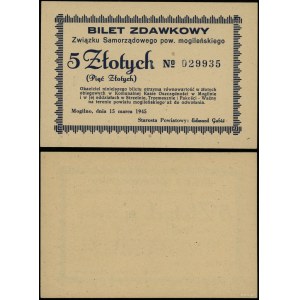 Großpolen, Passierschein für 5 Zloty, 15.03.1945