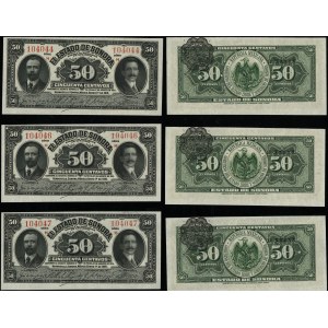 Mexique, série : 3 x 50 centavos, 1.01.1915