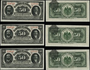 Mexiko, Satz: 3 x 50 Centavos, 1.01.1915
