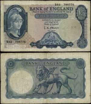 Vereinigtes Königreich, £5, 1957-1961