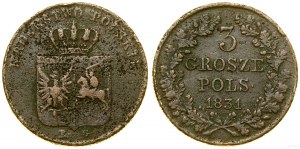 Polsko, 3 grosze, 1831 KG, Varšava