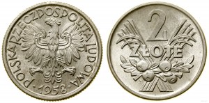 Polonia, 2 zloty, 1958, Varsavia