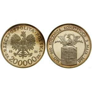 Pologne, 200.000 PLN, 1991, Varsovie