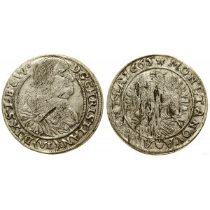 Slezsko, 6 krajcars, 1665, Brzeg