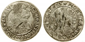 Silésie, 6 krajcars, 1665, Brzeg