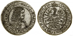 Schlesien, 6 krajcars, 1674 SP, Olesnica